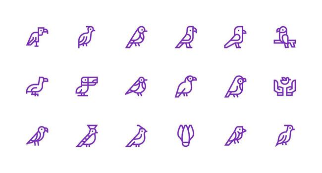 plumado icono conjunto con 18 fuerte carrera línea gráficos interfaz icono colección vector