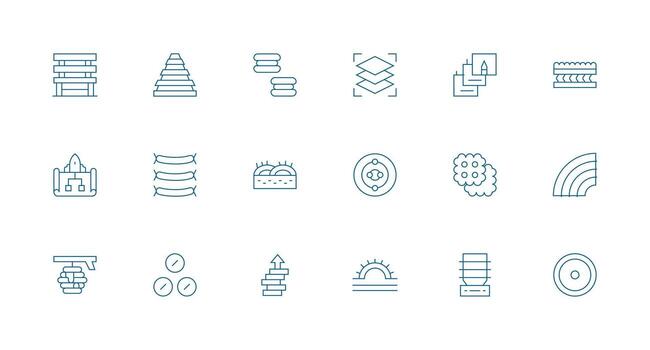 18 Minimal Line Icons for Layers Graphics Web Icon Collection vector