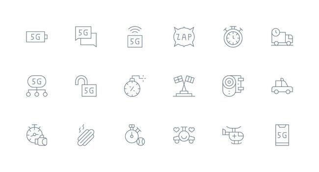Fast featuring 18 Icons in Minimal Line Design Design Ready Icon Set for Teams vector