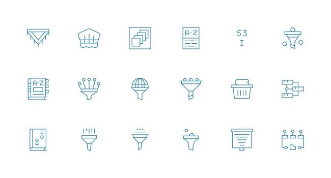 Minimal Line Icons from Sorting Set with 18 Vectors Flexible Icon System for Web Interfaces