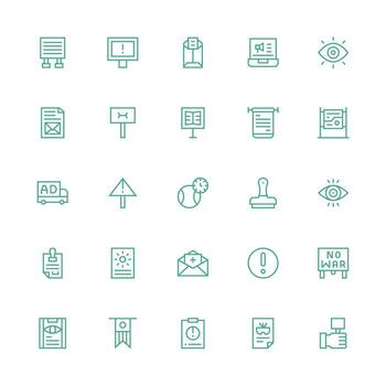 Notice Set with 25 Medium Stroke Outline Icons Icons Built for Visual Consistency Pack vector