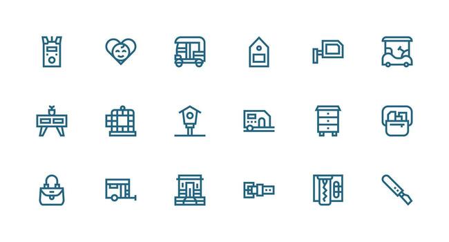 Small Icon Set with 18 Strong Stroke Line Graphics Scalable Icons for All Themes vector