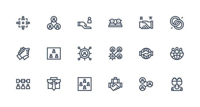 fuerte carrera línea íconos desde camaradería conjunto con 18 vectores íconos construido para visual consistencia paquete