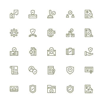 25 Medium Stroke Outline Vectors for Validated Theme Balanced Icon Set for Functional Design
