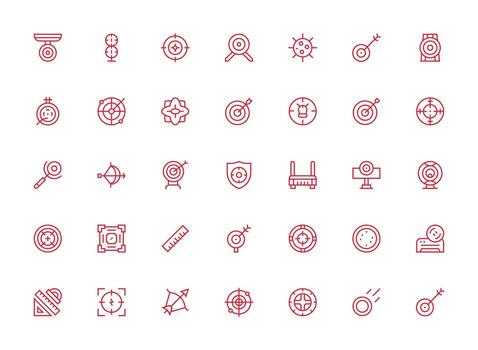 35 regular limpiar línea estilo íconos desde exactitud colección equilibrado icono conjunto para funcional diseño vector