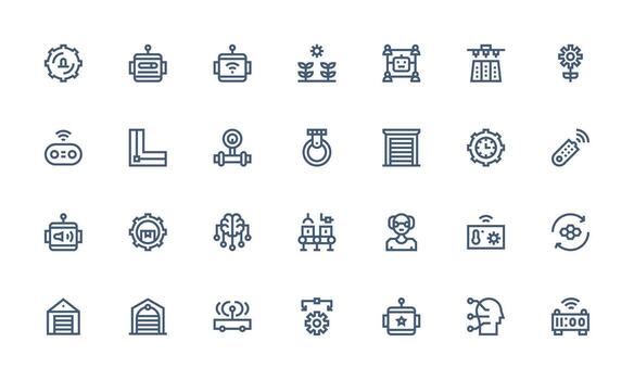 Automation featuring 28 Icons in Bold Line Design Minimal Icon Set for Interface Projects vector