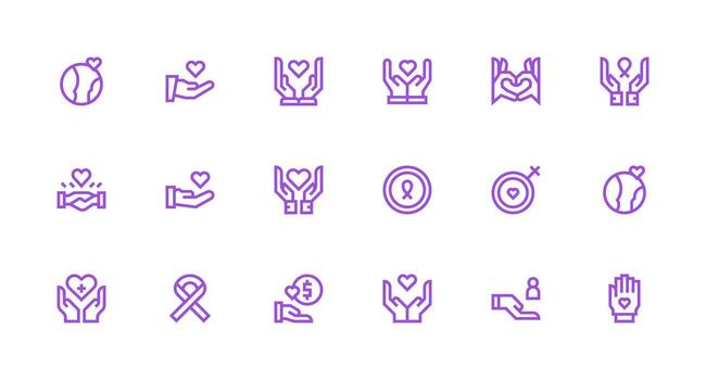 18 Strong Stroke Line Vectors for Empathy Theme Clean Icon Set Icon Pack for UI Projects