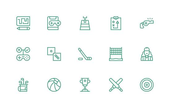 15 regular línea íconos para juego gráficos interfaz íconos para diario utilizar vector