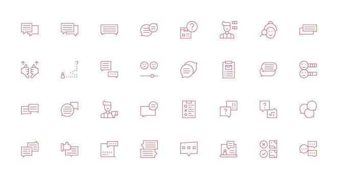 realimentación formar icono colección con 32 Delgado línea diseños rápido acceso íconos para ui desarrollo vector