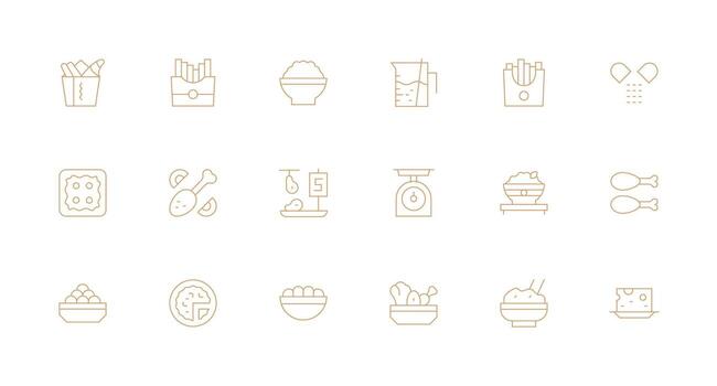 Minimal Line Style Portion Icons with 18 Vectors Pixel Perfect Icons for Modern Apps