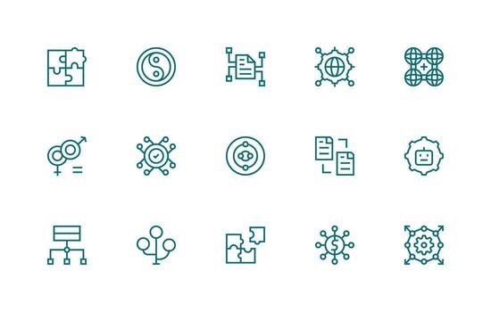 15 Regular Line Icons for Integration Graphics All Device Compatible Icon Set vector