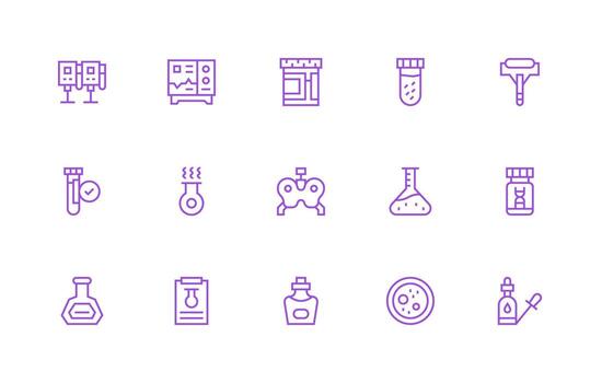 15 regular línea íconos para laboratorio gráficos profesional icono paquete para desarrollo trabajo vector
