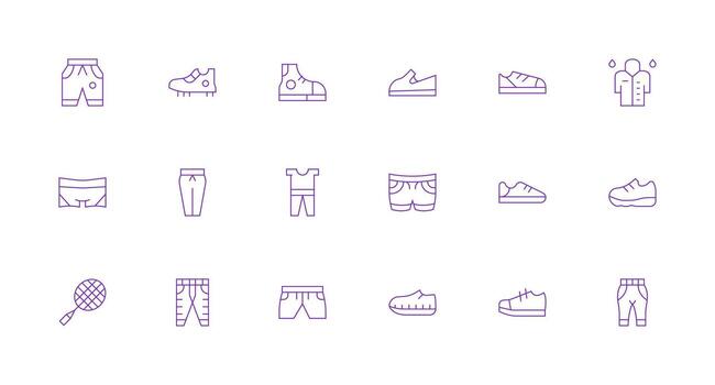 Minimal Line Icons from Activewear Set with 18 Vectors Detailed Icon Collection for Design Systems
