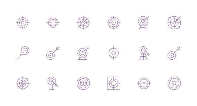 18 mínimo línea estilo íconos desde diana colección diseño icono colección vector