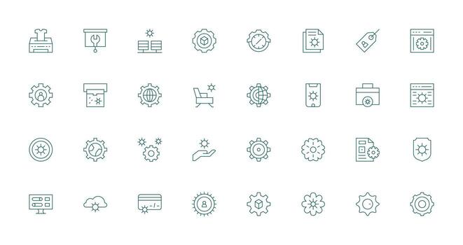 Customization featuring 32 Icons in Thin Line Design Professional Icon Set vector