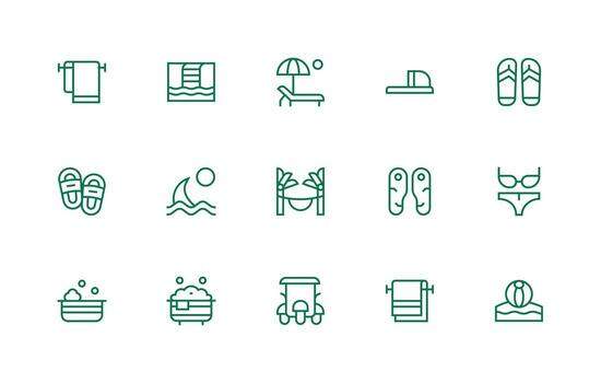 15 Regular Line Style Icons from Resort Collection Neatly Designed Icons for Web Platforms vector