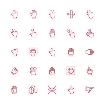Medium Stroke Outline Icons from Cursor Set with 25 Vectors Complete Icon Set for Mobile Apps
