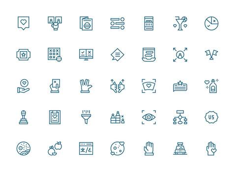 Regular Clean Line Icons from Selection Set with 35 Vectors Scalable Icons for Cross-Platform Interfaces