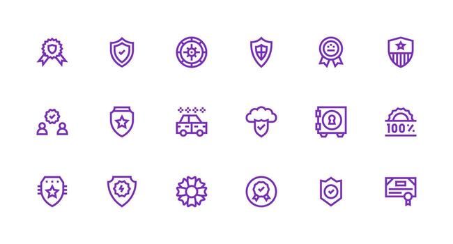 fiabilidad visual paquete conteniendo 18 fuerte carrera línea íconos completar icono haz para web diseño vector