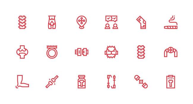 18 Icons for Joint in Strong Stroke Line Format Interface Icon Collection vector