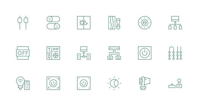 18 Icons for Switch in Minimal Line Format Modern Icon Set vector