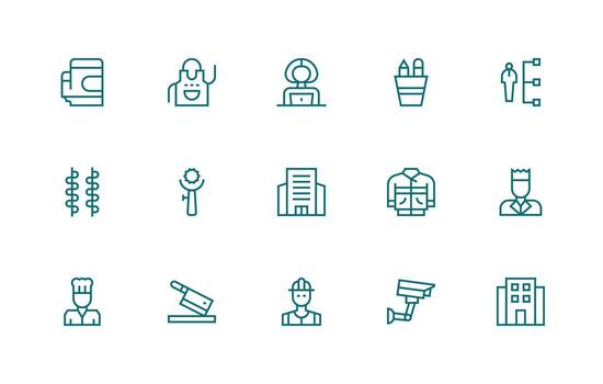 Professional including 15 Regular Line Illustrations User Interface Icons for Digital Products vector
