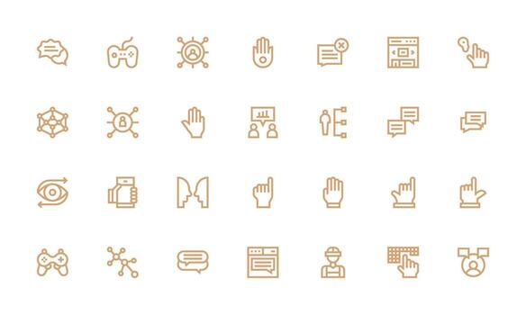 Interaction including 28 Bold Line Illustrations Clean Icon Set Icon Pack for UI Projects vector