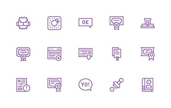 15 Icons for Validation in Regular Line Format Web Icon Collection vector