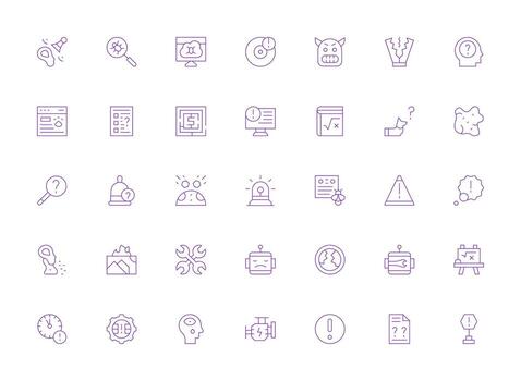 problema visual paquete conteniendo 35 ligero línea íconos ui icono conjunto vector