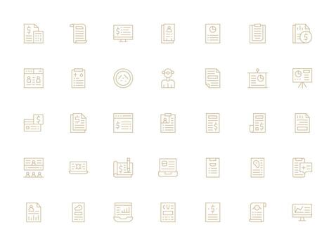 Light Line Style Summary Icons with 35 Vectors Smart Icon Collection