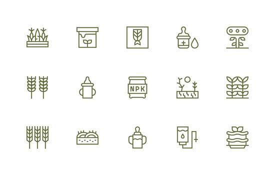 15 Regular Line Vectors for Nourishment Theme Fully Editable Icon Set for Web