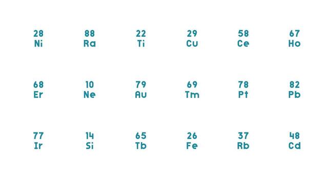 18 Atomic Number Icons in Strong Stroke Line Aesthetic High-Resolution Icons for Any Platform vector
