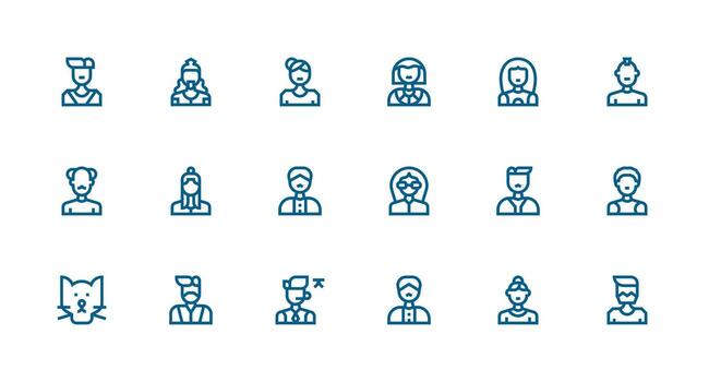 fuerte carrera línea íconos desde disparo a la cabeza conjunto con 18 vectores interfaz íconos para diario utilizar