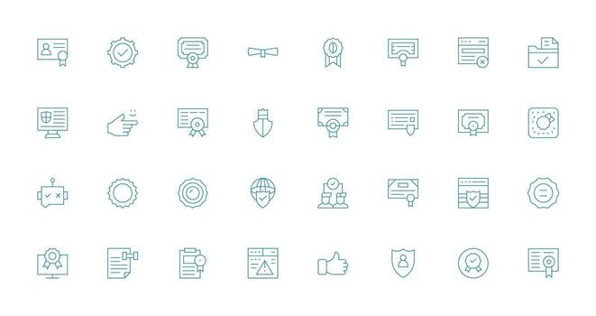 Validation Visual Pack containing 32 Thin Line Icons Icons Built for Visual Consistency Pack vector