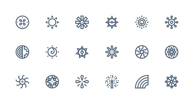 Strong Stroke Line Icons from Radiating Set with 18 Vectors Neutral Style Icons for Any Project