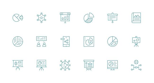 Minimal Line Style Infographic Icons with 18 Vectors Web and App Icon Pack Collection