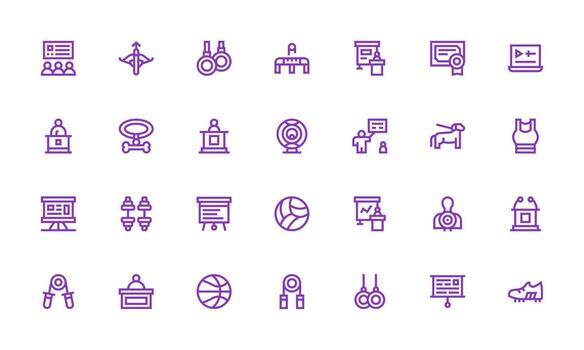 28 Bold Line Style Icons from Training Collection Sharp Icons for Presentations vector
