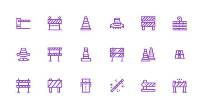 UnnamedKeyword Design Icons featuring 18 in Strong Stroke Line Style Complete Icon Set for Mobile Apps vector