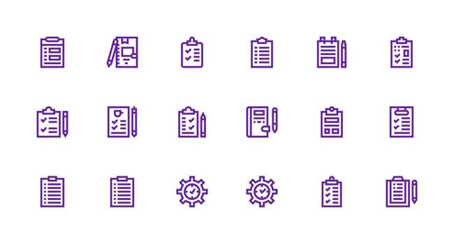 ToDo List Visual Pack containing 18 Strong Stroke Line Icons Digital Product Icons for Fast Delivery vector