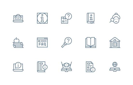regular línea íconos desde conocimiento base conjunto con 15 vectores bien estructurado íconos para creativo utilizar