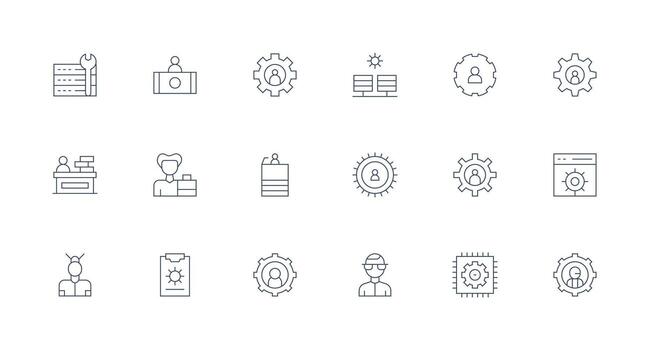 Minimal Line Icons from Admin Set with 18 Vectors Digital Product Icons for Fast Delivery