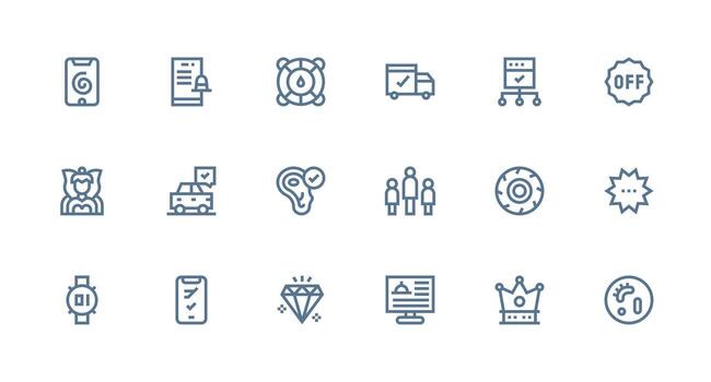 Status Set with 18 Strong Stroke Line Icons Minimal Icon Set for Interface Projects vector
