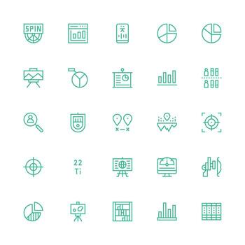 Medium Stroke Outline Icons from Data Visualization Set with 25 Vectors Basic Icon Series
