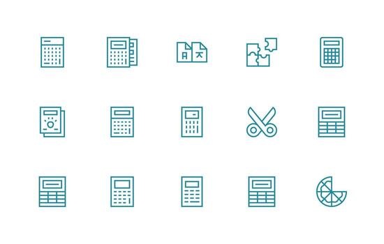 dividir incluso 15 regular línea ilustraciones claro y conciso icono conjunto colección vector