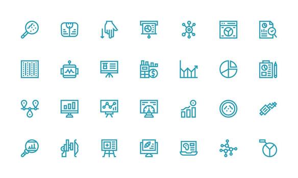 28 Bold Line Icons for Graph Graphics Scalable Icons for All Themes vector