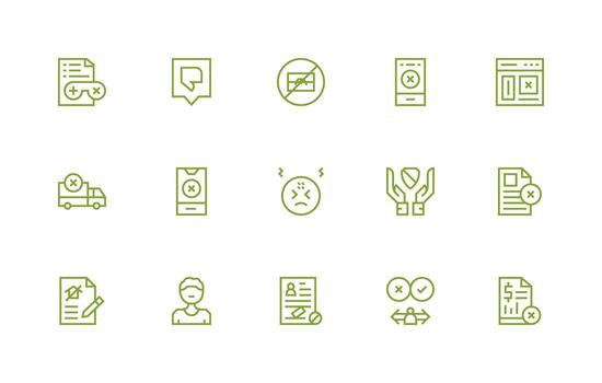 Regular Line Icons from Denied Set with 15 Vectors Customizable Icon Series for Mobile Screens