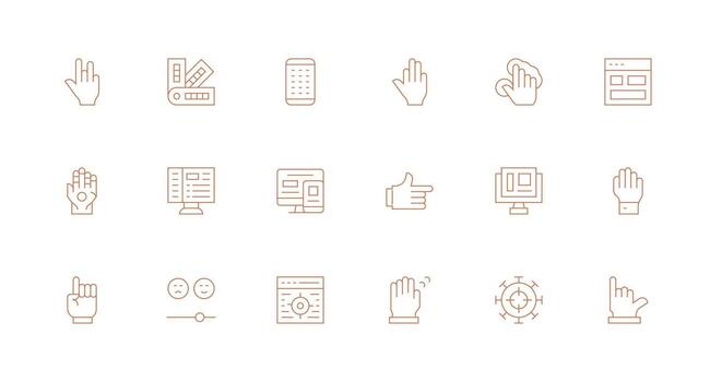 18 Minimal Line Icons for Ui Graphics Scalable Icons for All Themes vector