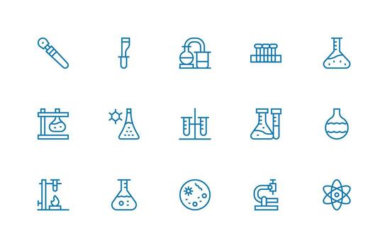 Research Lab featuring 15 Icons in Regular Line Design Digital Product Icons for Fast Delivery vector