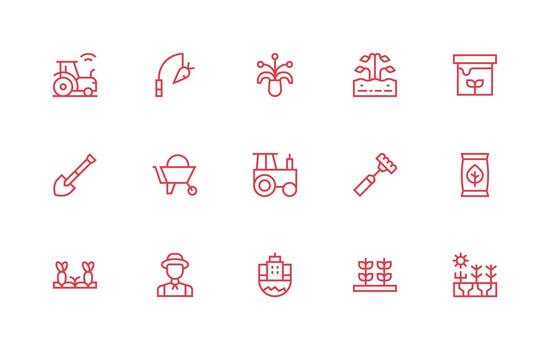 15 Icons for Soil in Regular Line Format Creative Icon Set vector