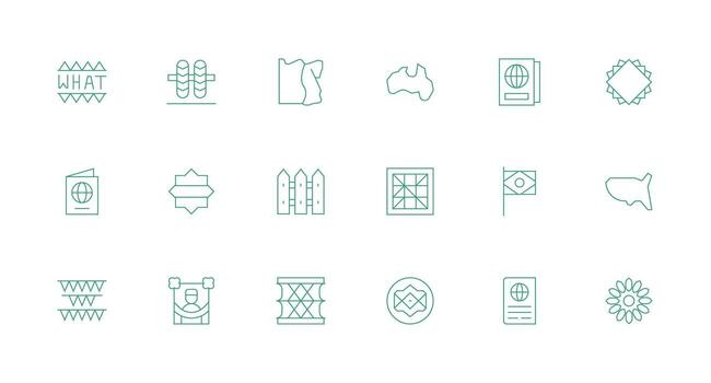 Minimal Line Icons from Border Set with 18 Vectors Complete Icon Set for Mobile Apps